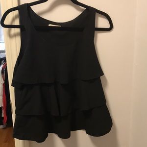 Adorable black flouncy ruffle top! Size large